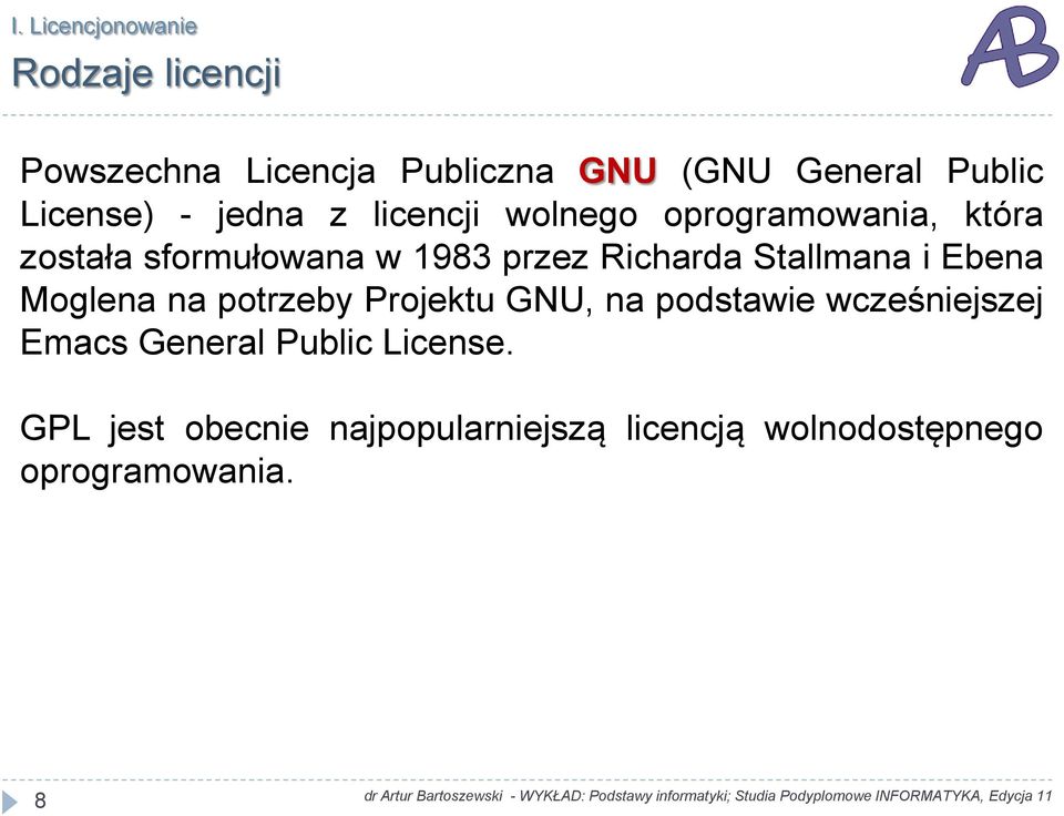 Ebena Moglena na potrzeby Projektu GNU, na podstawie wcześniejszej Emacs General