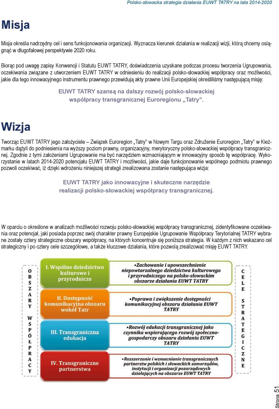 polsko-słowackiej współpracy oraz możliwości, jakie dla tego innowacyjnego instrumentu prawnego przewidują akty prawne Unii Europejskiej określiliśmy następującą misję: EUWT TATRY szansą na dalszy