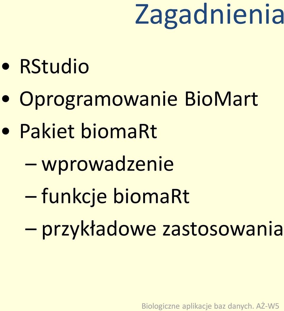 Pakiet biomart wprowadzenie