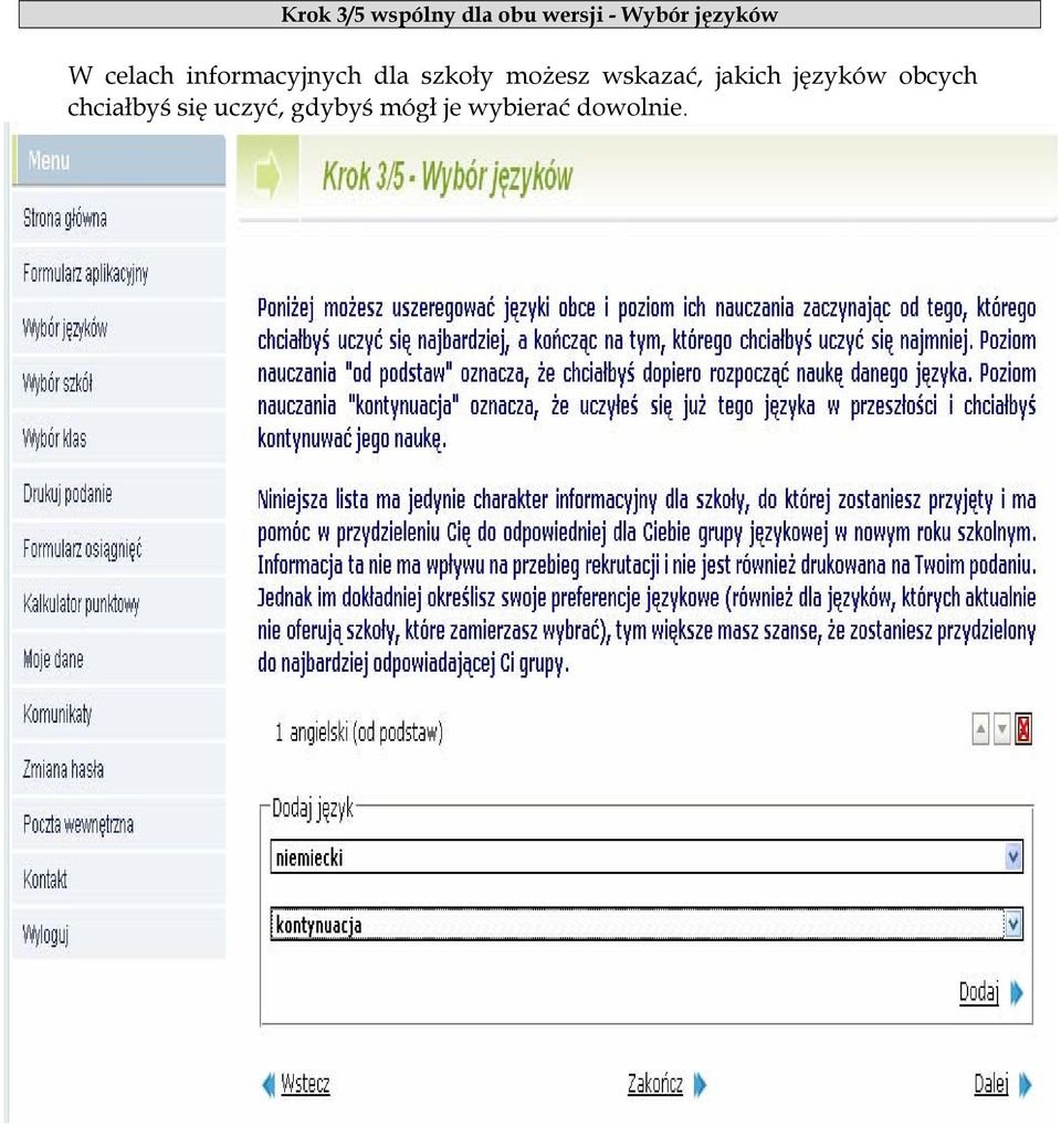możesz wskazać, jakich języków obcych