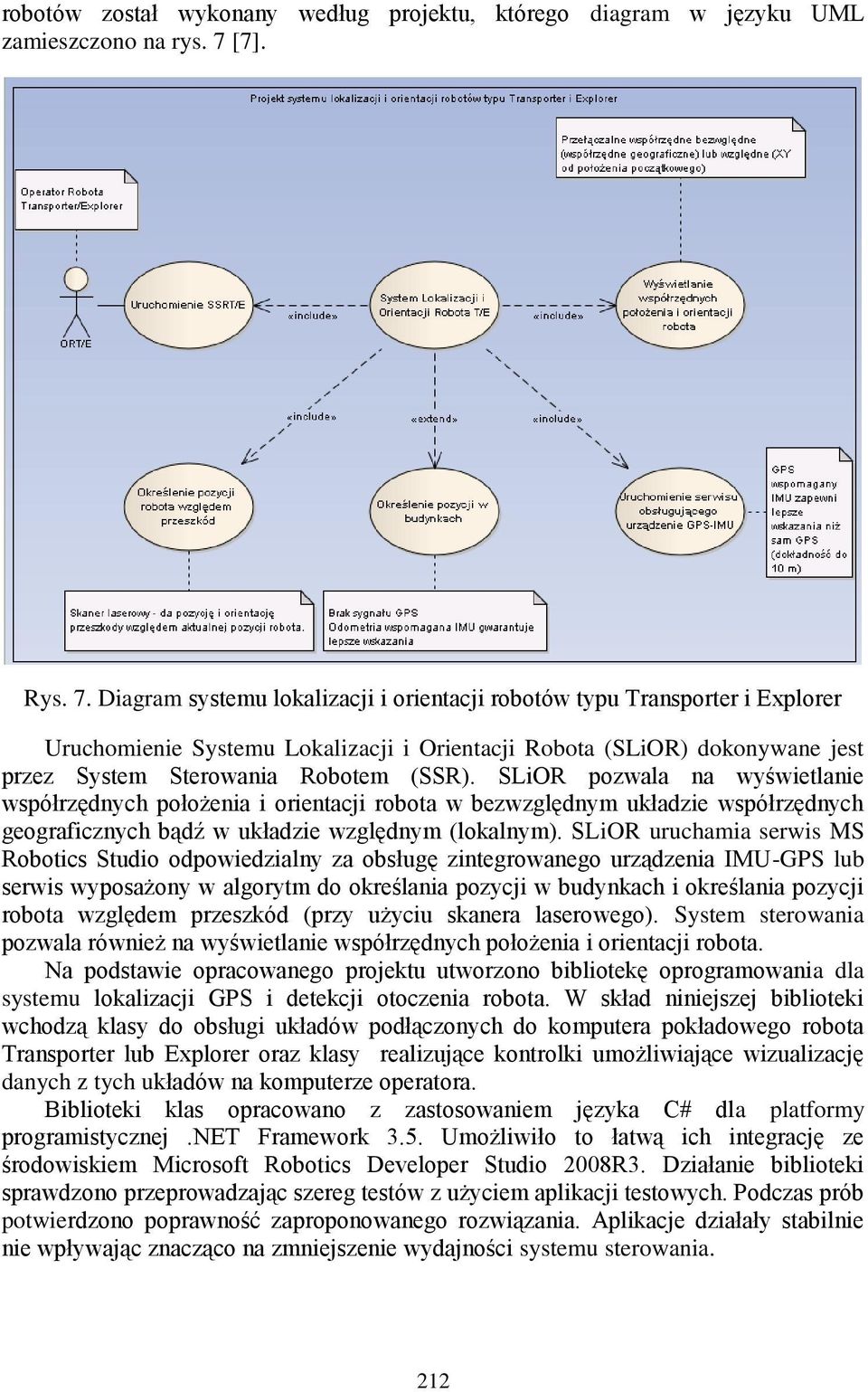 Diagram systemu lokalizacji i orientacji robotów typu Transporter i Explorer Uruchomienie Systemu Lokalizacji i Orientacji Robota (SLiOR) dokonywane jest przez System Sterowania Robotem (SSR).