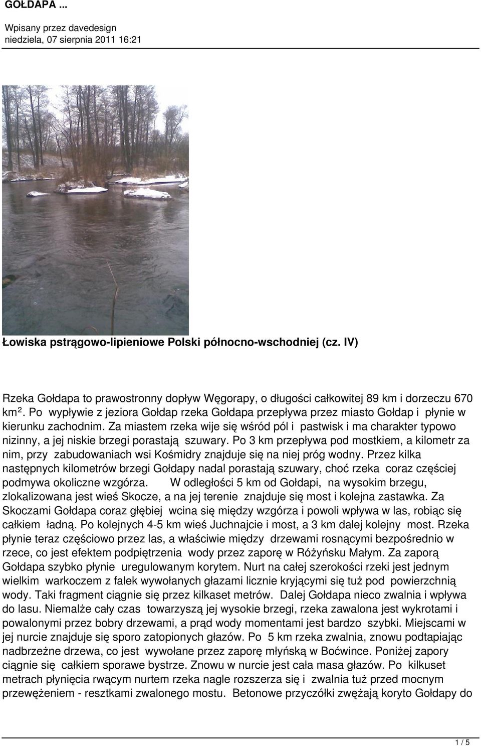 Za miastem rzeka wije się wśród pól i pastwisk i ma charakter typowo nizinny, a jej niskie brzegi porastają szuwary.