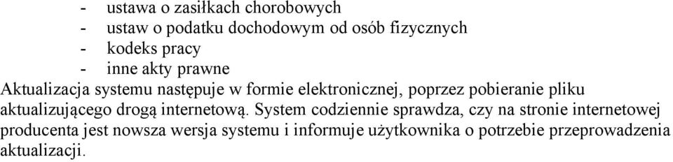 aktualizującego drogą internetową.