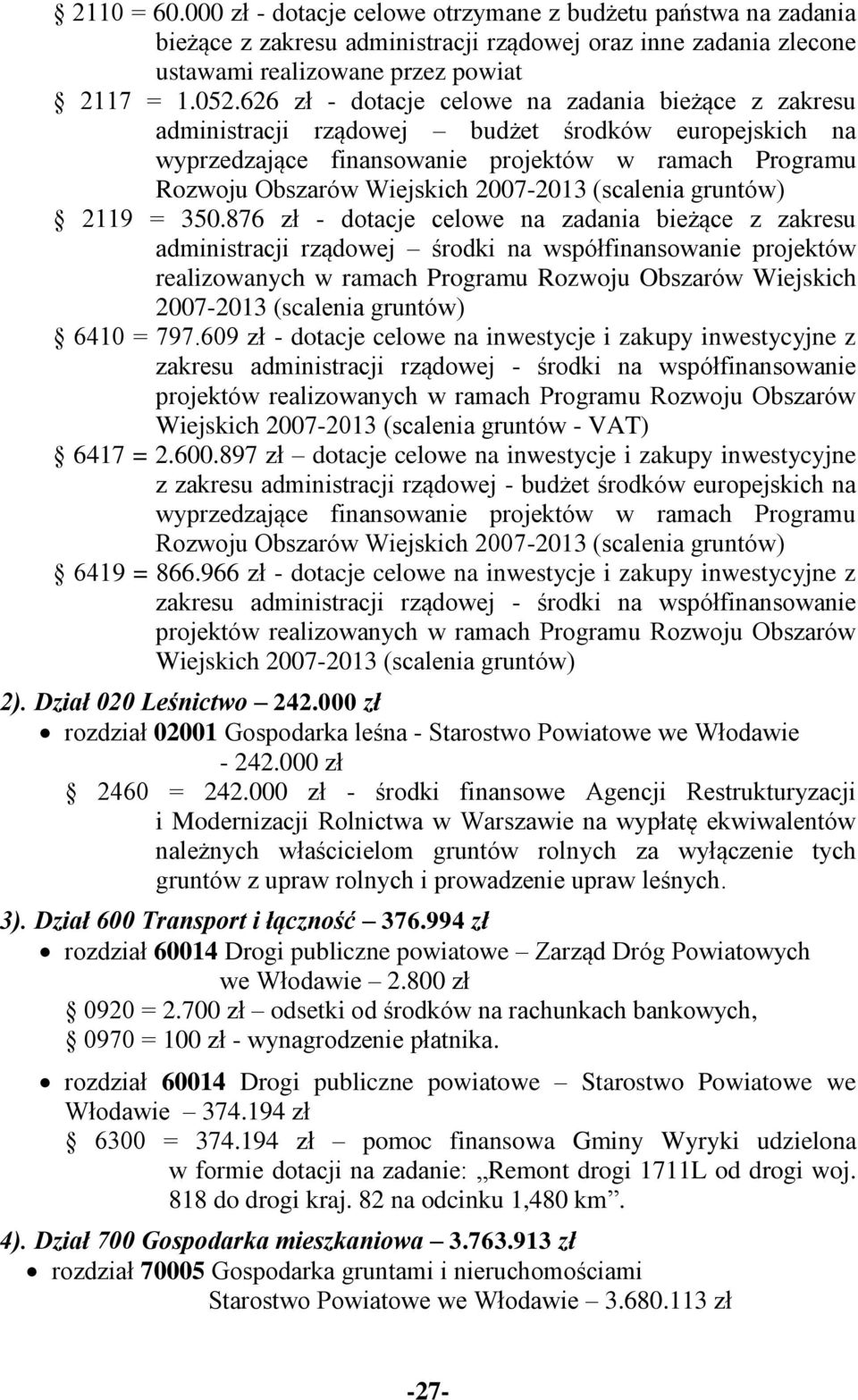 (scalenia gruntów) 2119 = 350.