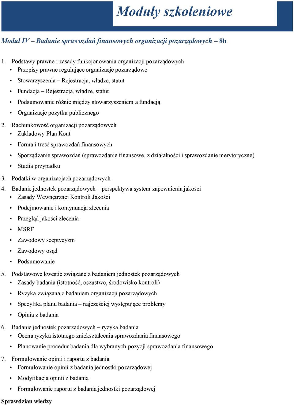 Podsumowanie różnic między stowarzyszeniem a fundacją Organizacje pożytku publicznego 2.