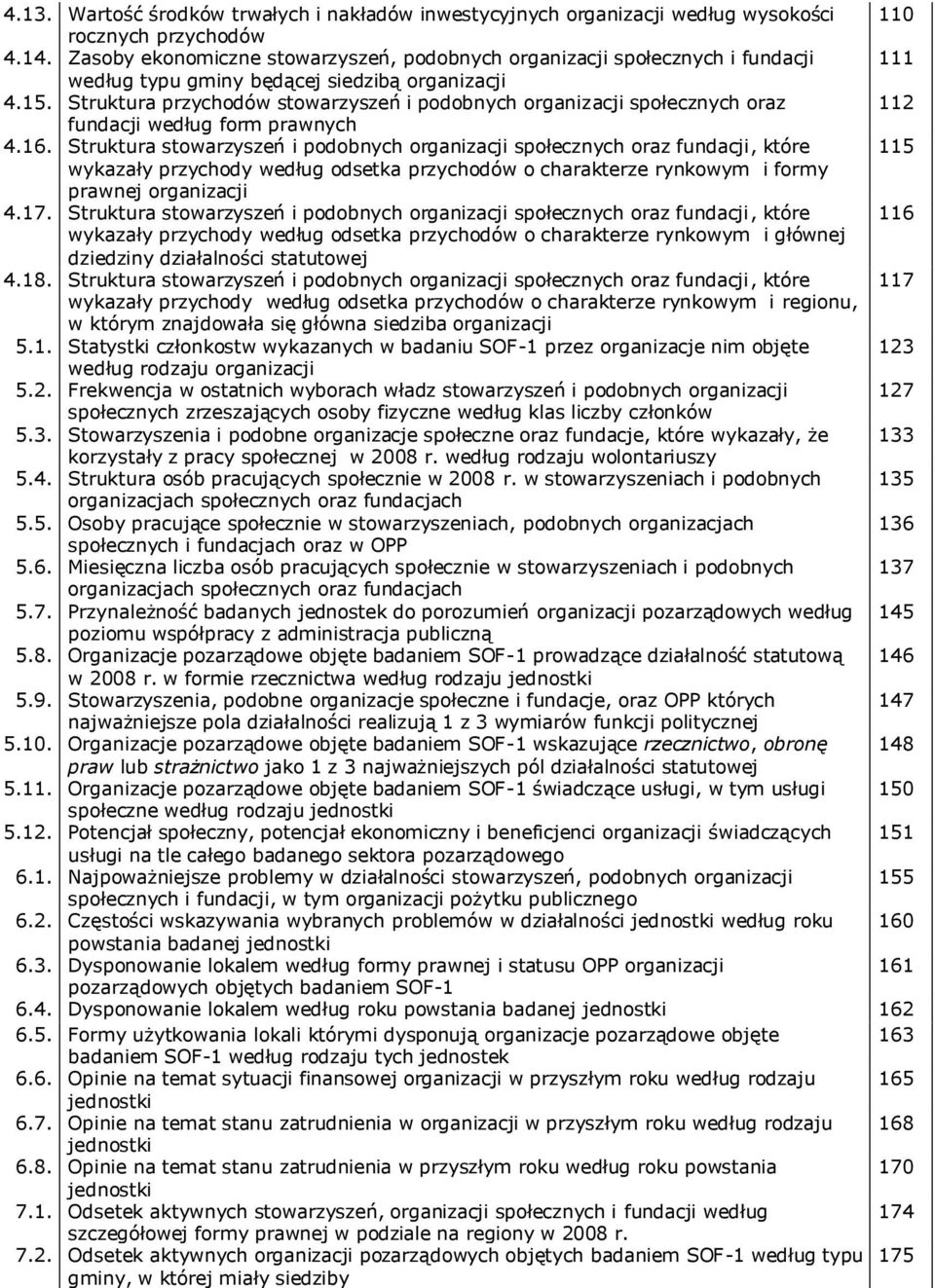 Struktura przychodów stowarzyszeń i podobnych organizacji społecznych oraz 112 fundacji według form prawnych 4.16.