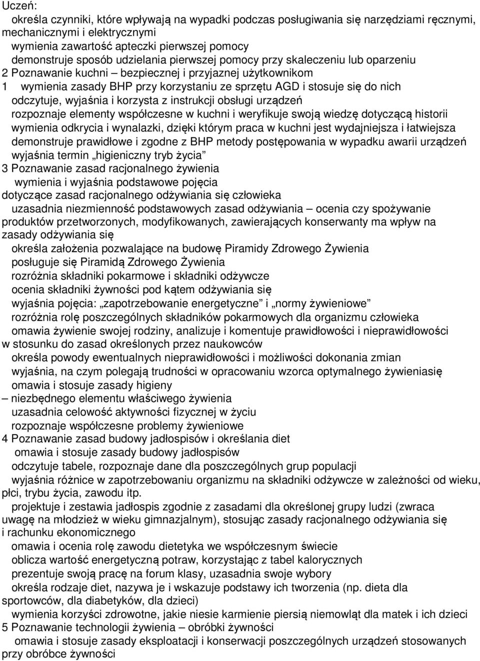 odczytuje, wyjaśnia i korzysta z instrukcji obsługi urządzeń rozpoznaje elementy współczesne w kuchni i weryfikuje swoją wiedzę dotyczącą historii wymienia odkrycia i wynalazki, dzięki którym praca w