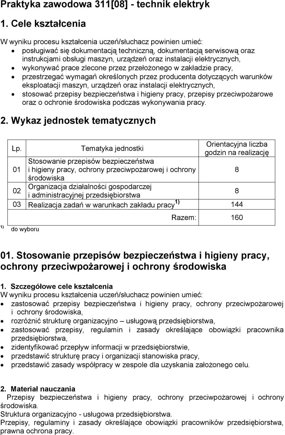 elektrycznych, wykonywać prace zlecone przez przełożonego w zakładzie pracy, przestrzegać wymagań określonych przez producenta dotyczących warunków eksploatacji maszyn, urządzeń oraz instalacji