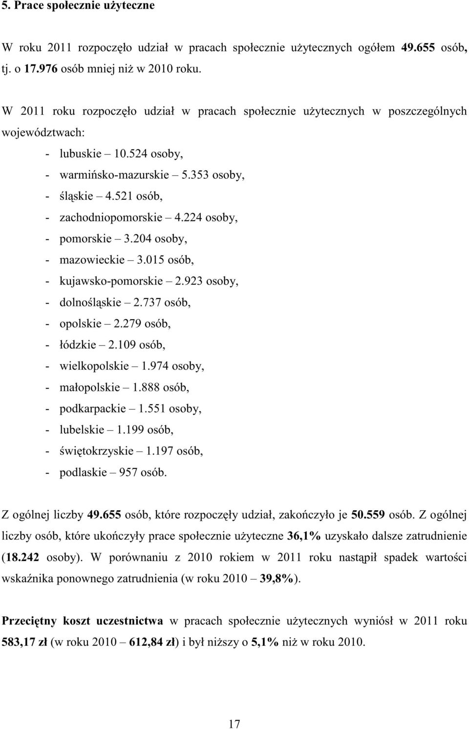 224 osoby, - pomorskie 3.204 osoby, - mazowieckie 3.015, - kujawsko-pomorskie 2.923 osoby, - dolnośląskie 2.737, - opolskie 2.279, - łódzkie 2.109, - wielkopolskie 1.974 osoby, - małopolskie 1.