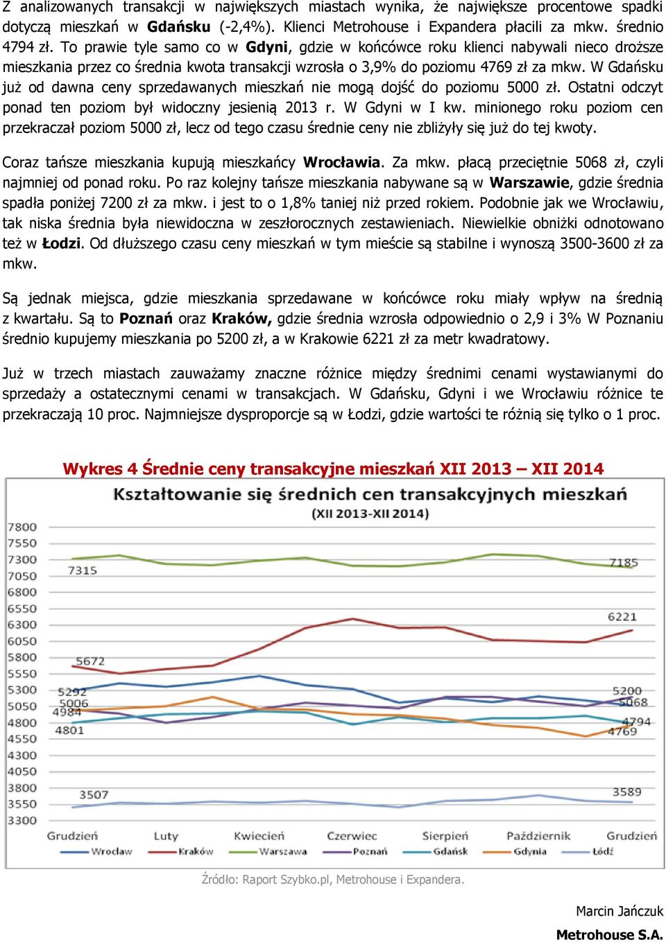 W Gdańsku już od dawna ceny sprzedawanych mieszkań nie mogą dojść do poziomu 5000 zł. Ostatni odczyt ponad ten poziom był widoczny jesienią 2013 r. W Gdyni w I kw.