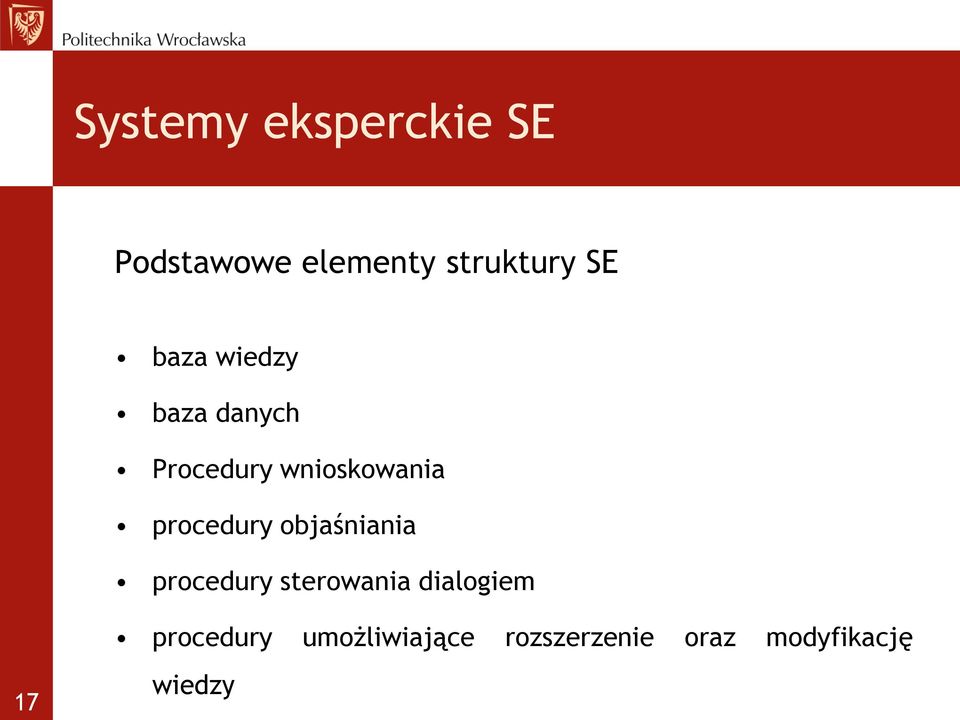 procedury objaśniania procedury sterowania dialogiem