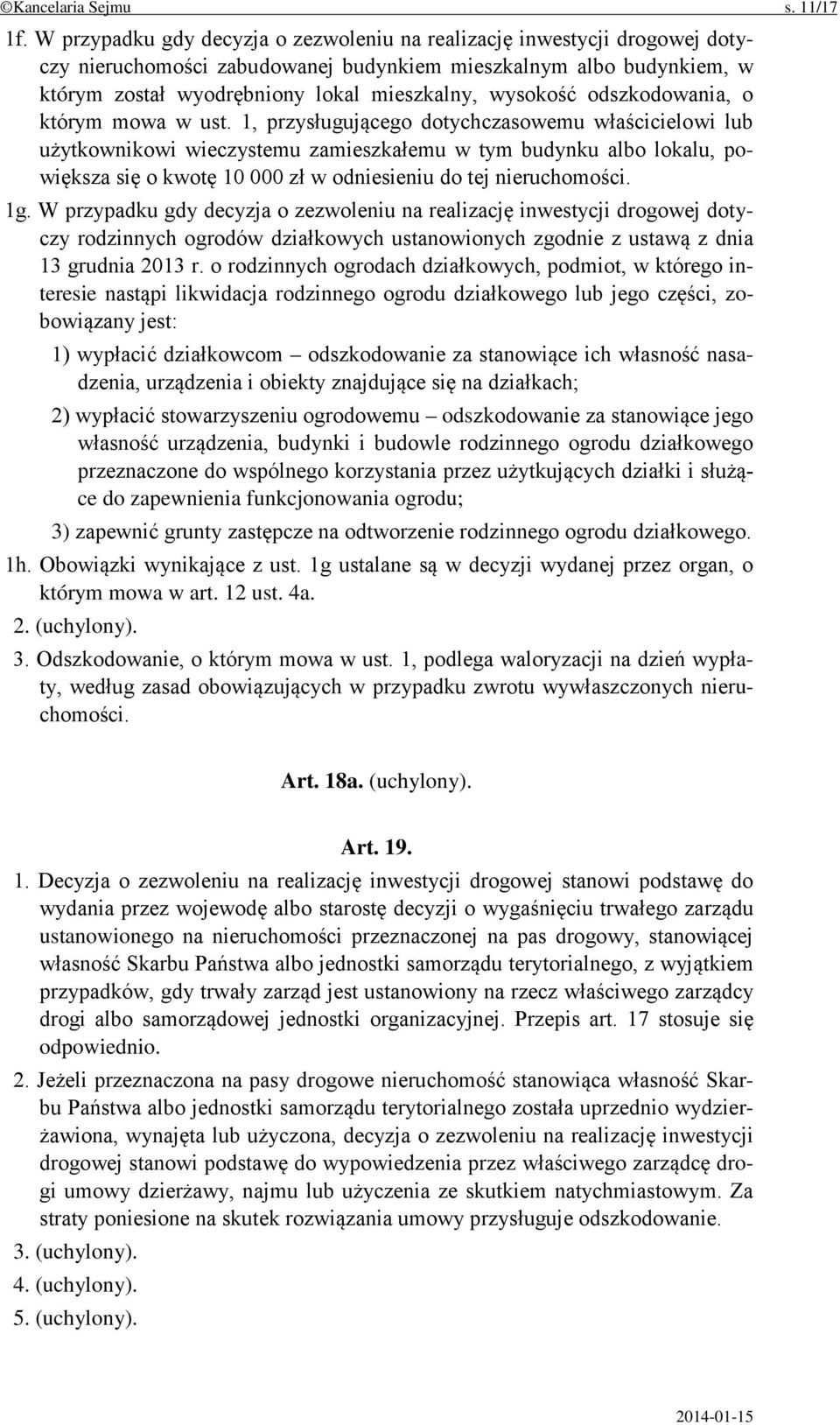 odszkodowania, o którym mowa w ust.