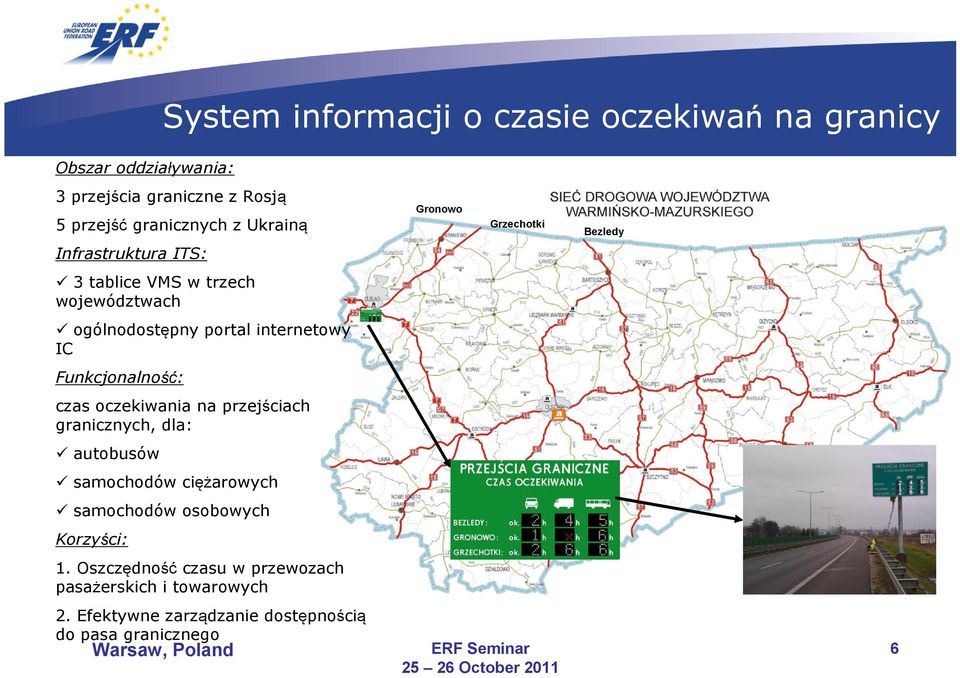 internetowy IC czas oczekiwania na przejściach granicznych, dla: autobusów samochodów ciężarowych samochodów