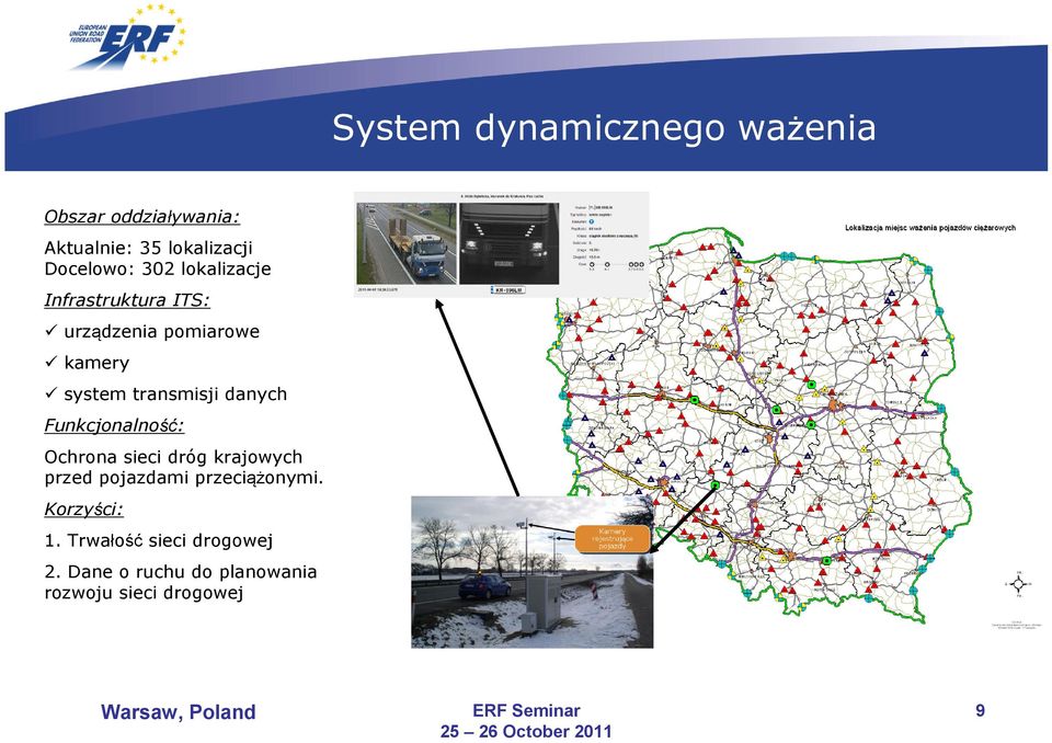 transmisji danych Ochrona sieci dróg krajowych przed pojazdami