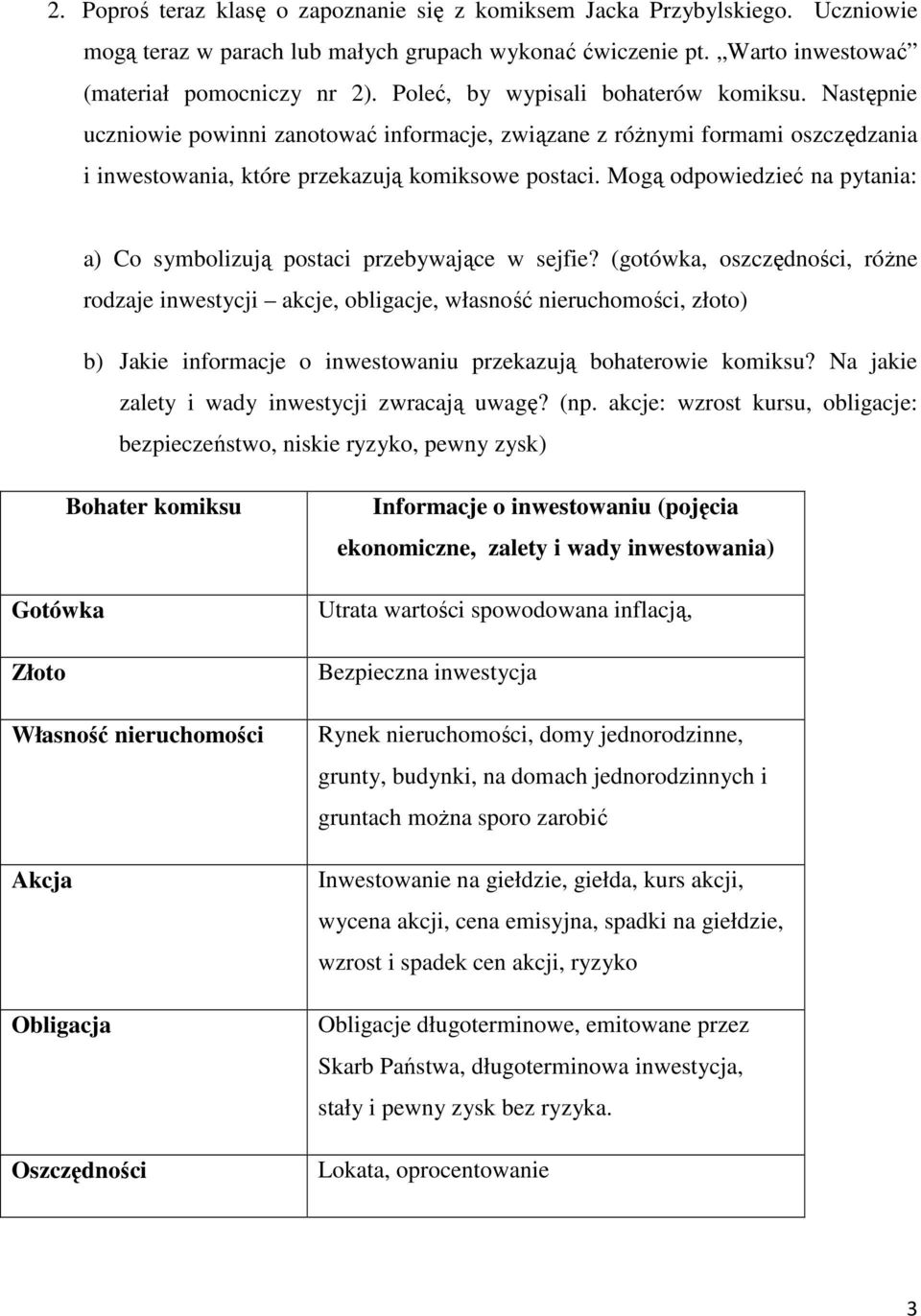 Mogą odpowiedzieć na pytania: a) Co symbolizują postaci przebywające w sejfie?