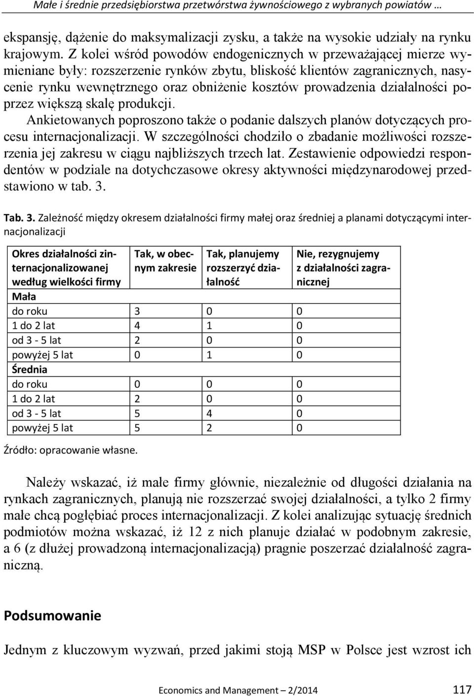 prowadzenia działalności poprzez większą skalę produkcji. Ankietowanych poproszono także o podanie dalszych planów dotyczących procesu internacjonalizacji.