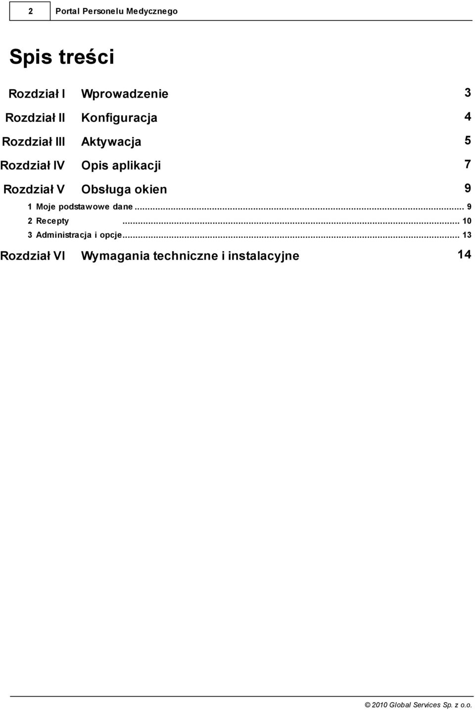 aplikacji 7 Rozdział V Obsługa okien 9 1 Moje podstawowe dane... 9 2 Recepty.