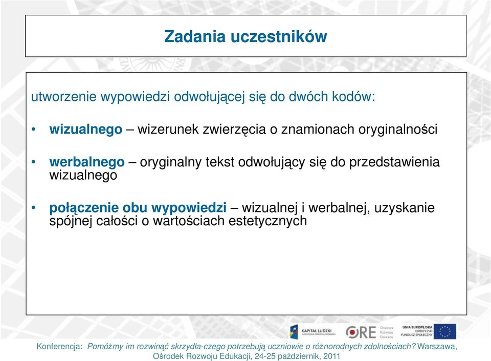 oryginalny tekst odwołujący się do przedstawienia wizualnego połączenie obu