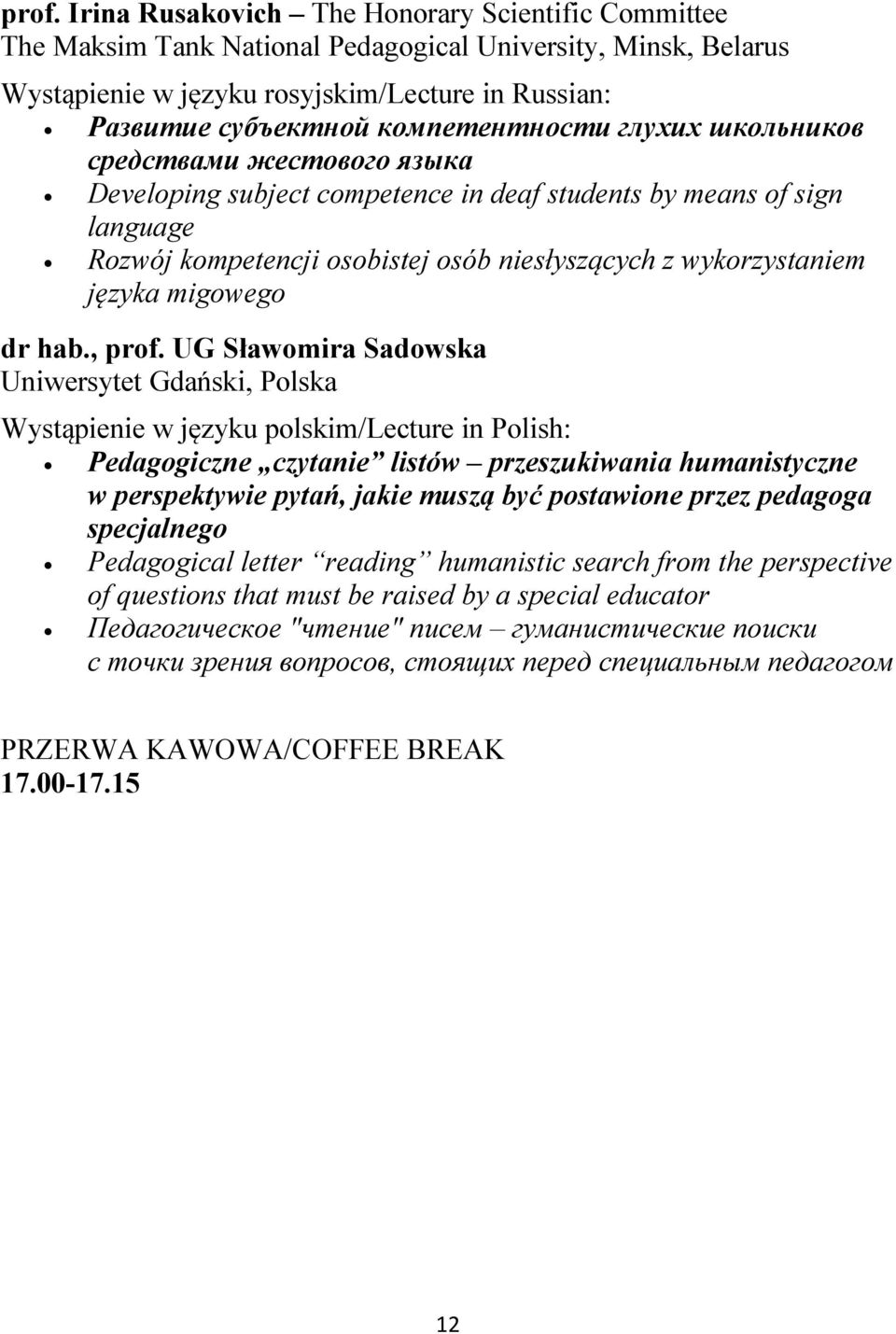 języka migowego dr hab., prof.