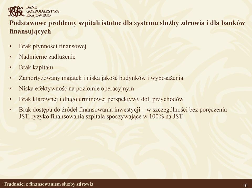 operacyjnym Brak klarownej i długoterminowej perspektywy dot.