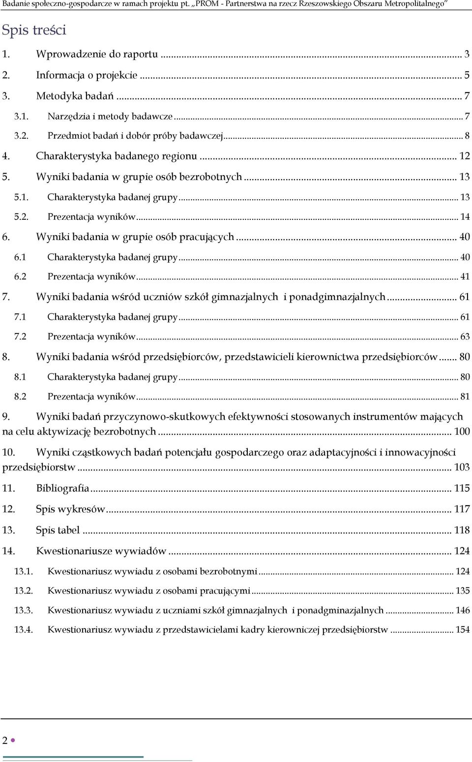 .. 13 5.1. Charakterystyka badanej grupy... 13 5.2. Prezentacja wyników... 14 6. Wyniki badania w grupie osób pracujących... 40 6.1 Charakterystyka badanej grupy... 40 6.2 Prezentacja wyników... 41 7.