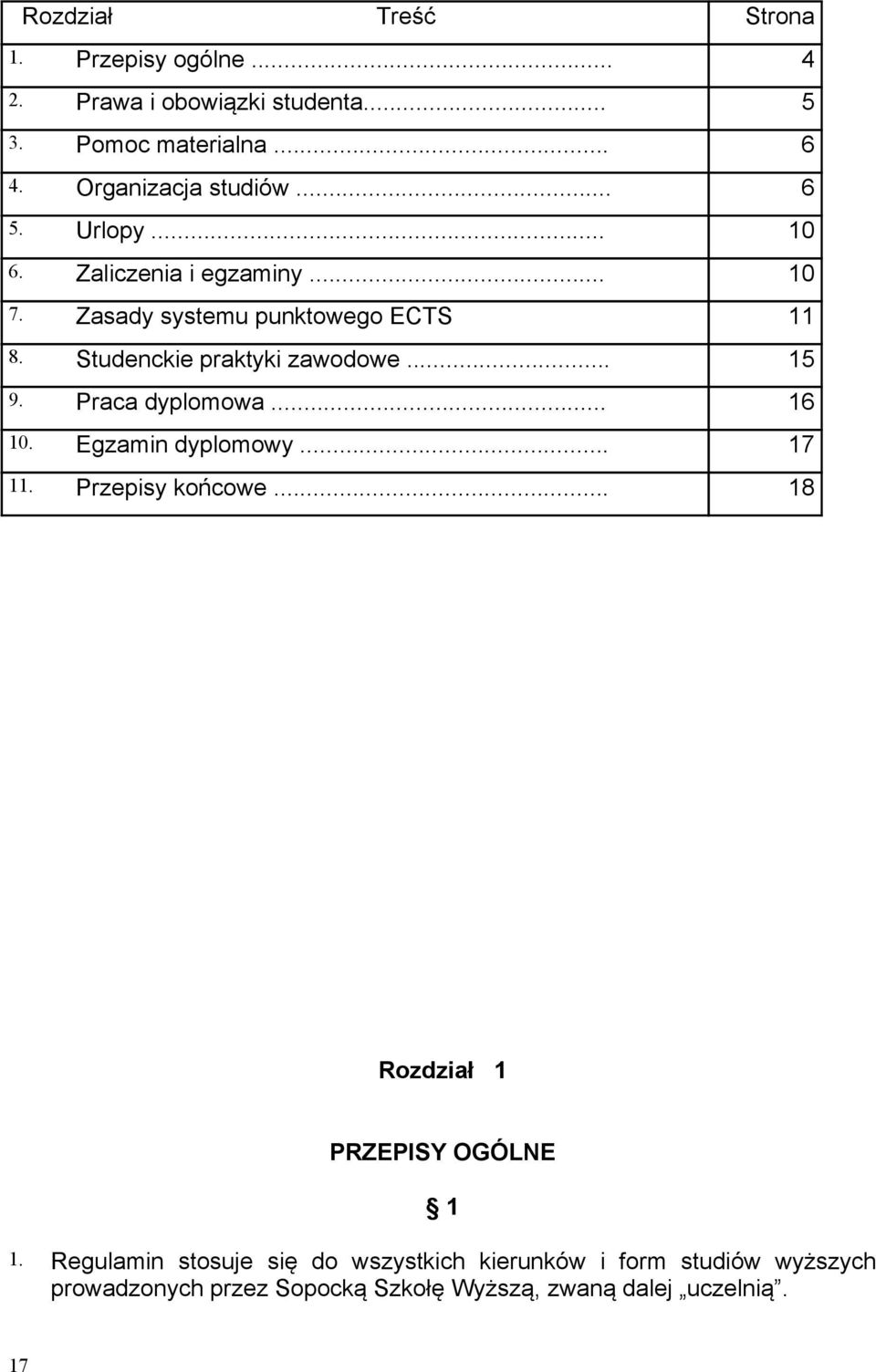 Studenckie praktyki zawodowe... 15 9. Praca dyplomowa... 16 10. Egzamin dyplomowy... 11. Przepisy końcowe.