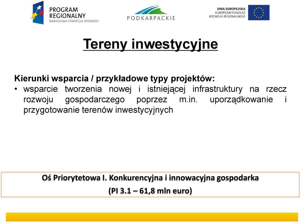 gospodarczego poprzez m.in.