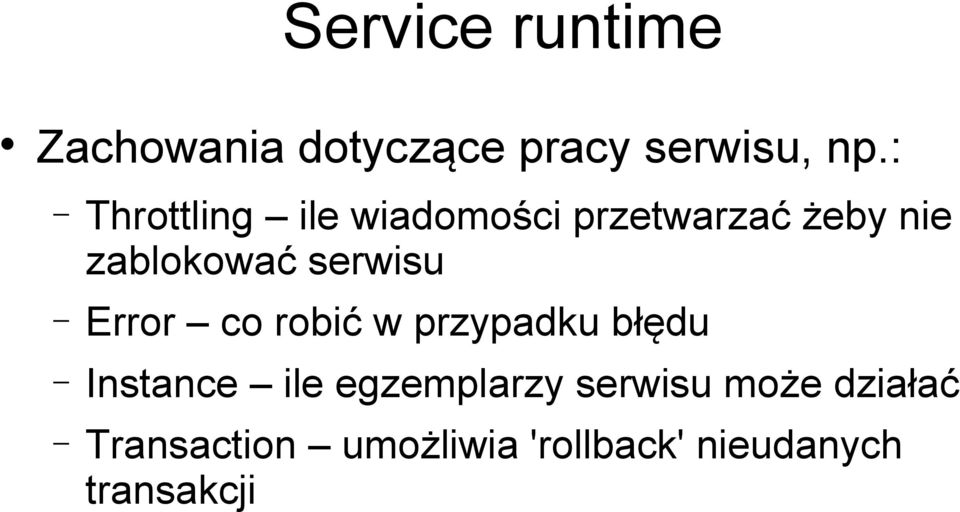serwisu Error co robić w przypadku błędu Instance ile