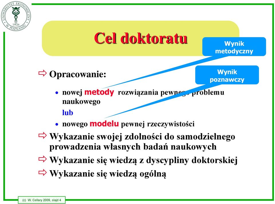 Wykazanie swojej zdolności do samodzielnego prowadzenia własnych badań naukowych