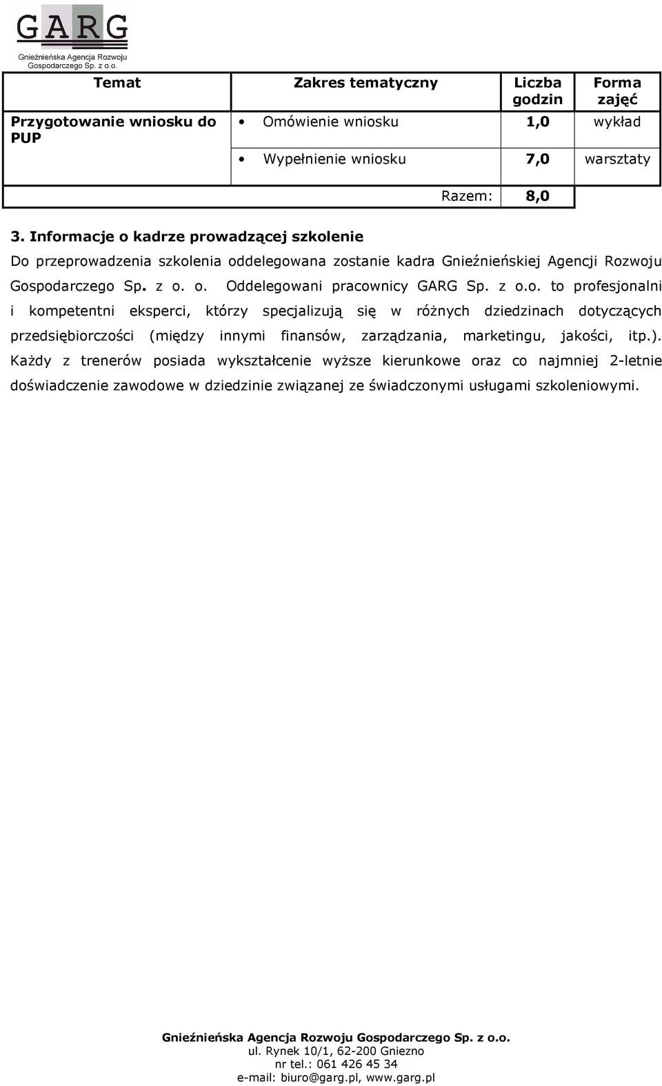 z o.o. to profesjonalni i kompetentni eksperci, którzy specjalizują się w róŝnych dziedzinach dotyczących przedsiębiorczości (między innymi finansów, zarządzania,