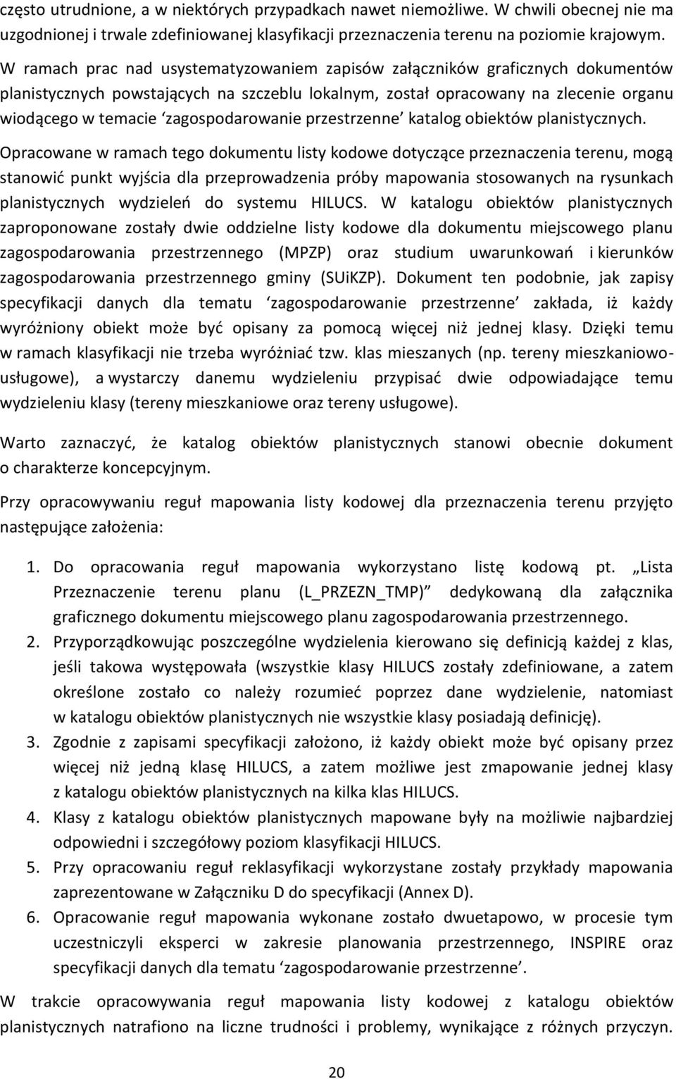 zagospodarowanie przestrzenne katalog obiektów planistycznych.