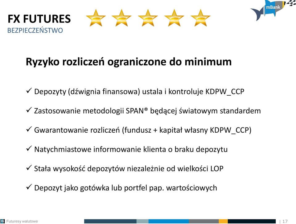 rozliczeń (fundusz + kapitał własny KDPW_CCP) Natychmiastowe informowanie klienta o braku depozytu