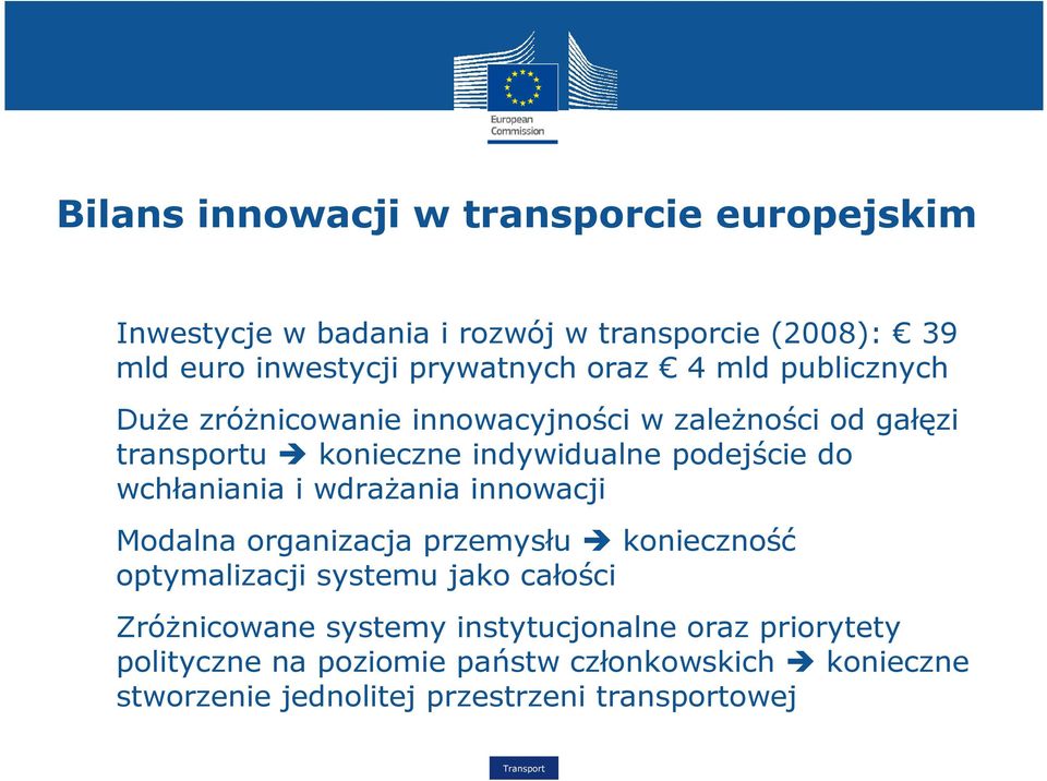 wchłaniania i wdrażania innowacji Modalna organizacja przemysłu konieczność optymalizacji systemu jako całości Zróżnicowane