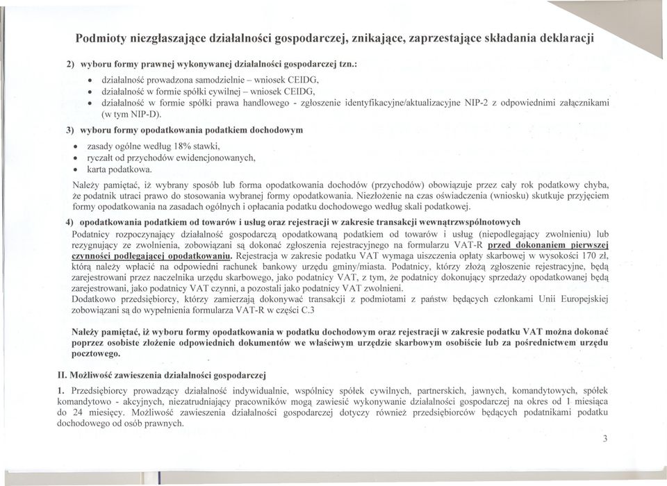 zasady ogólne wedlug 18% stawki,. ryczalt od przychodów ewidencjonowanych,. karta podatkowa.