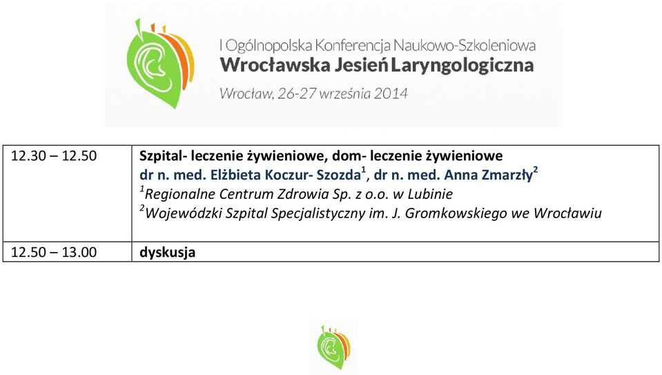 med. Elżbieta Koczur- Szozda 1, dr n. med.