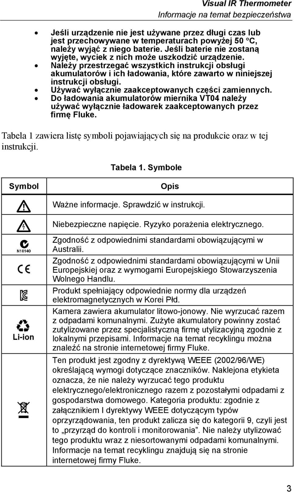 Należy przestrzegać wszystkich instrukcji obsługi akumulatorów i ich ładowania, które zawarto w niniejszej instrukcji obsługi. Używać wyłącznie zaakceptowanych części zamiennych.