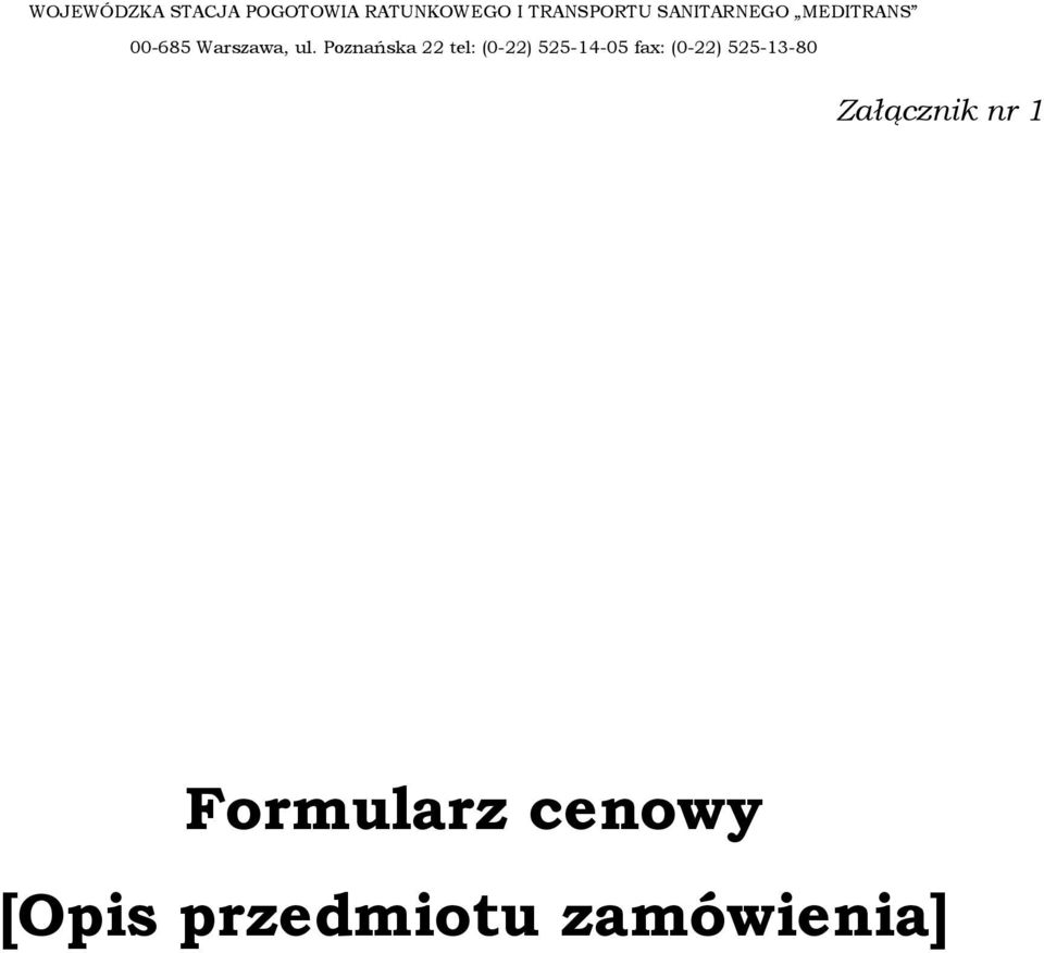 cenowy [Opis