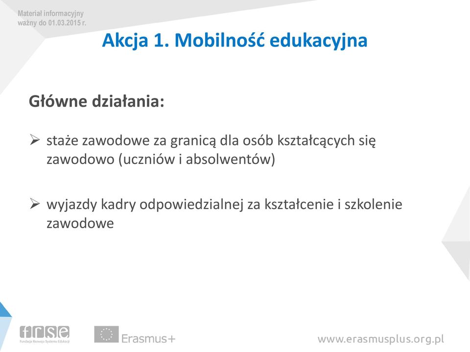 zawodowe za granicą dla osób kształcących się