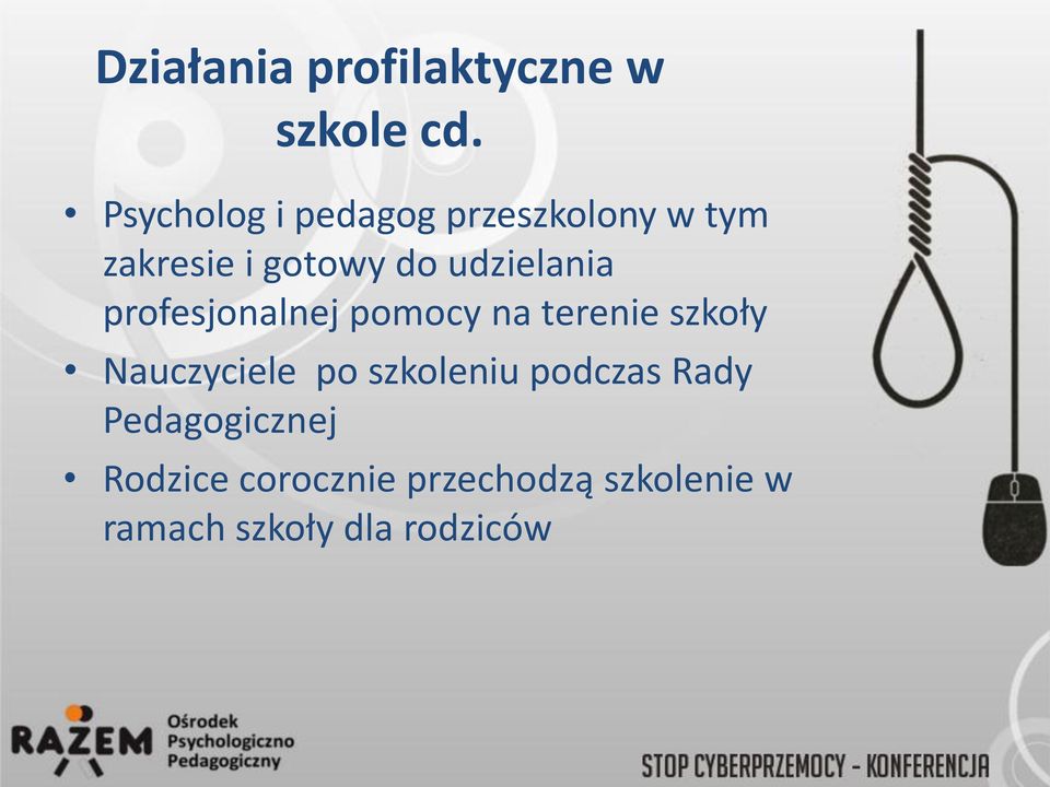 udzielania profesjonalnej pomocy na terenie szkoły Nauczyciele po