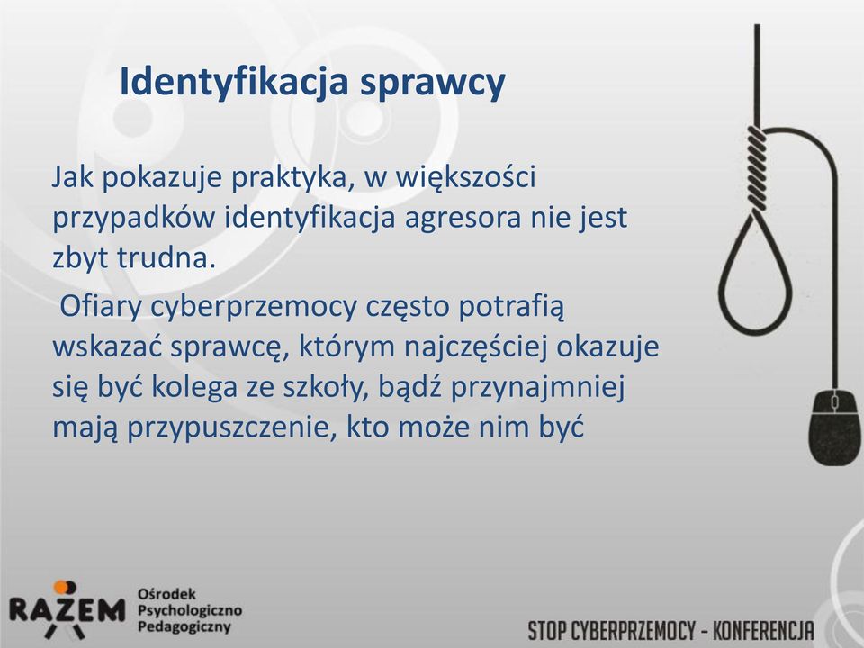 Ofiary cyberprzemocy często potrafią wskazać sprawcę, którym