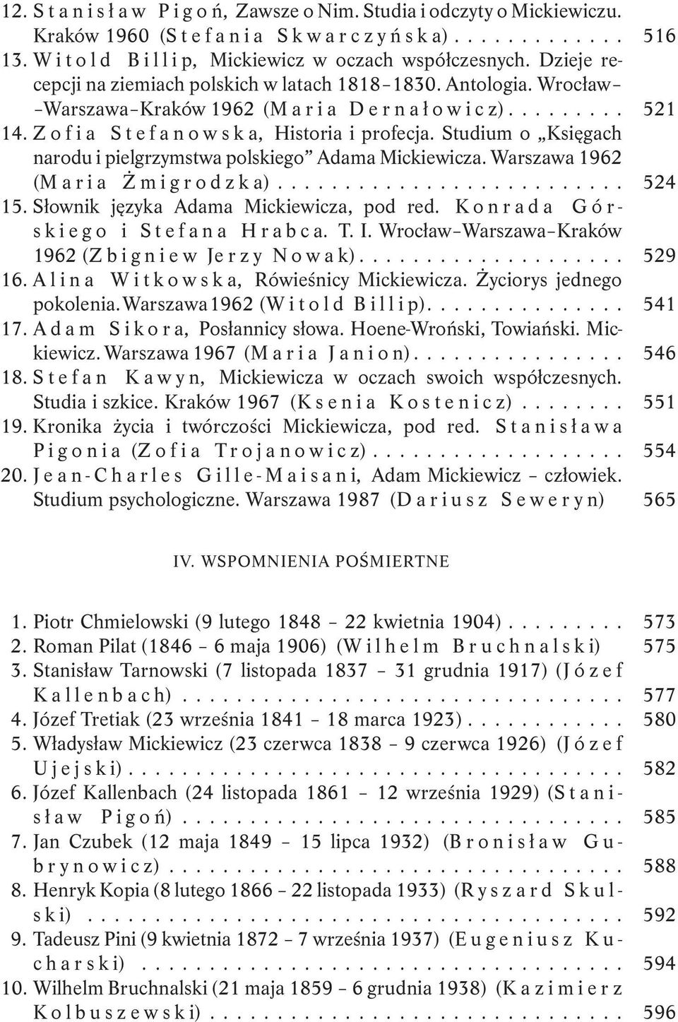 Studium o Księgach narodu i pielgrzymstwa polskiego Adama Mickiewicza. Warszawa 1962 (Maria Żmigrodzka)... 15. Słownik języka Adama Mickiewicza, pod red. K o n r a d a G ó r - skiego i Stefana Hrabca.