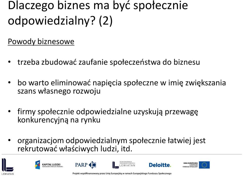 napięcia społeczne w imię zwiększania szans własnego rozwoju firmy społecznie