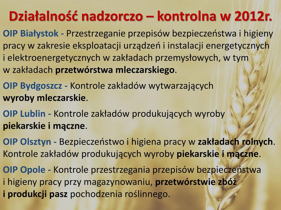 przemysłowych, w tym w zakładach przetwórstwa mleczarskiego. OIP Bydgoszcz - Kontrole zakładów wytwarzających wyroby mleczarskie.