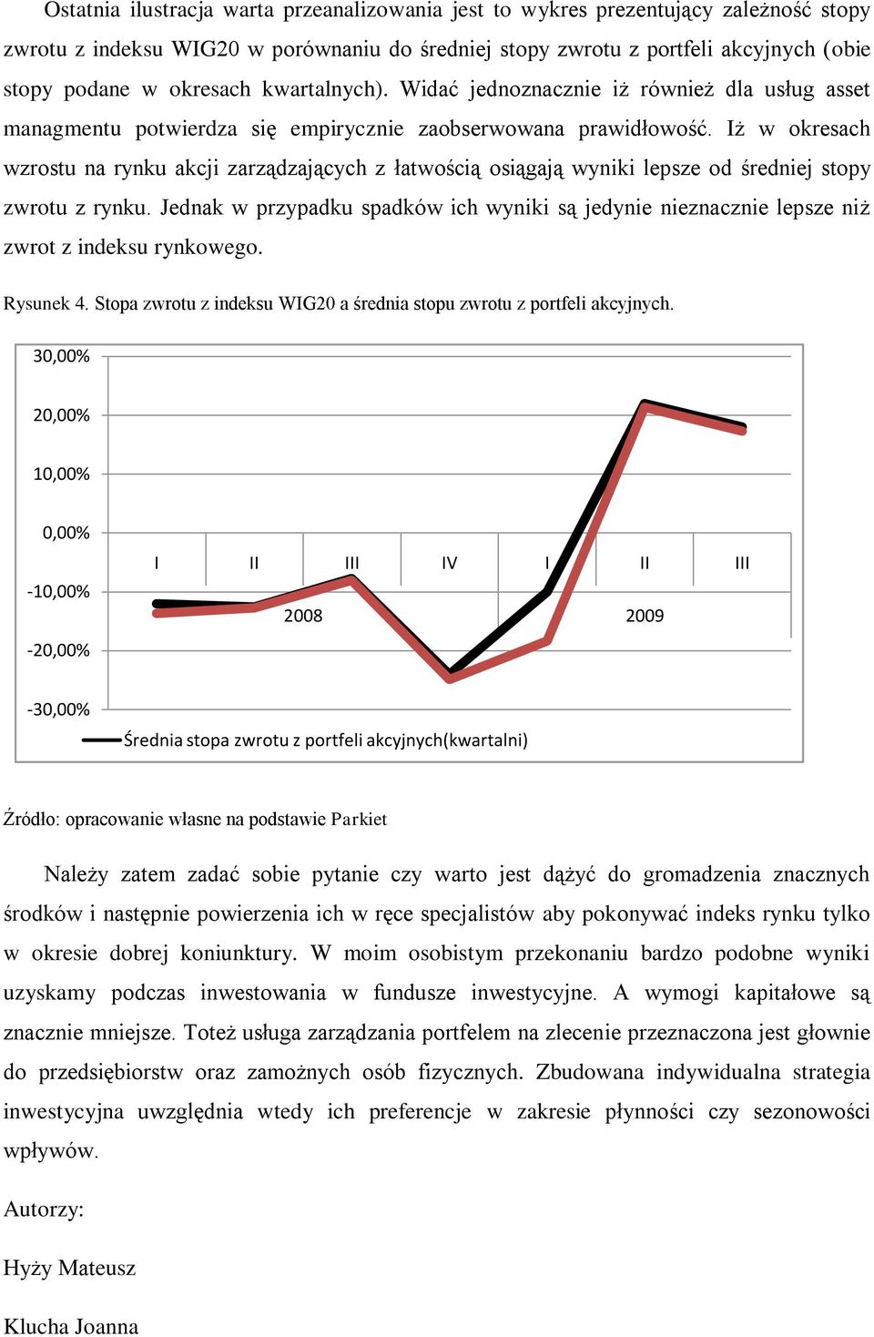 Iż w okresach wzrostu na rynku akcji zarządzających z łatwością osiągają wyniki lepsze od średniej stopy zwrotu z rynku.