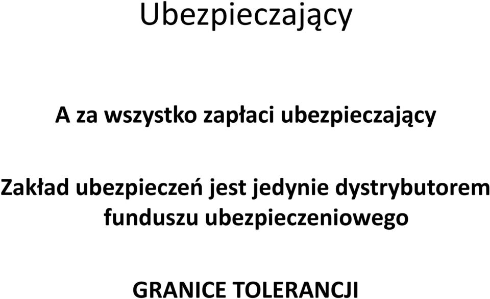 ubezpieczeń jest jedynie