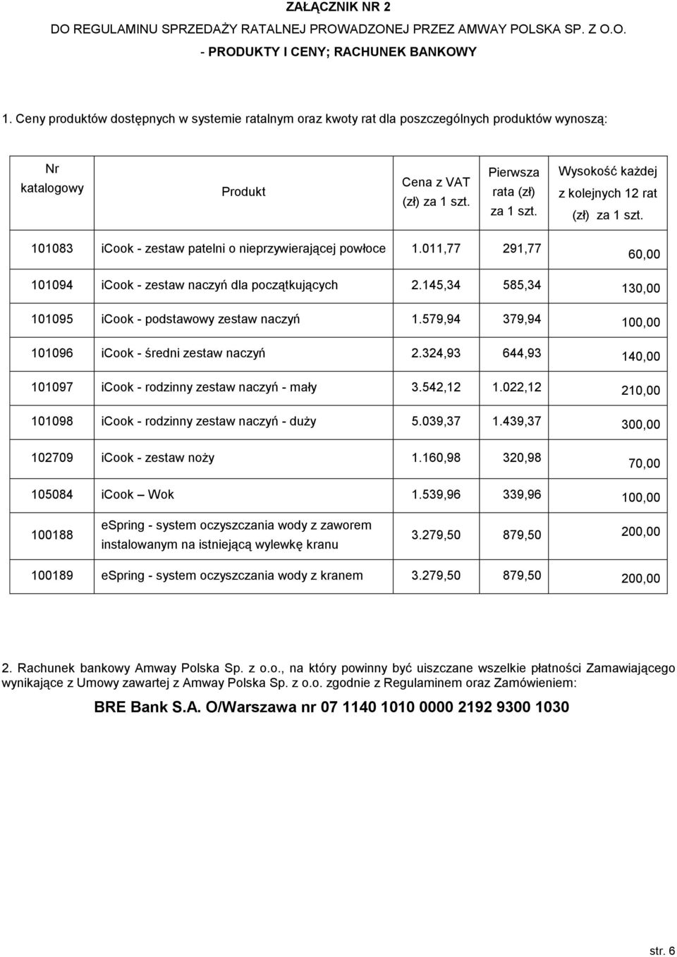 Wysokość każdej z kolejnych 12 rat (zł) za 1 szt. 101083 icook - zestaw patelni o nieprzywierającej powłoce 1.011,77 291,77 60,00 101094 icook - zestaw naczyń dla początkujących 2.