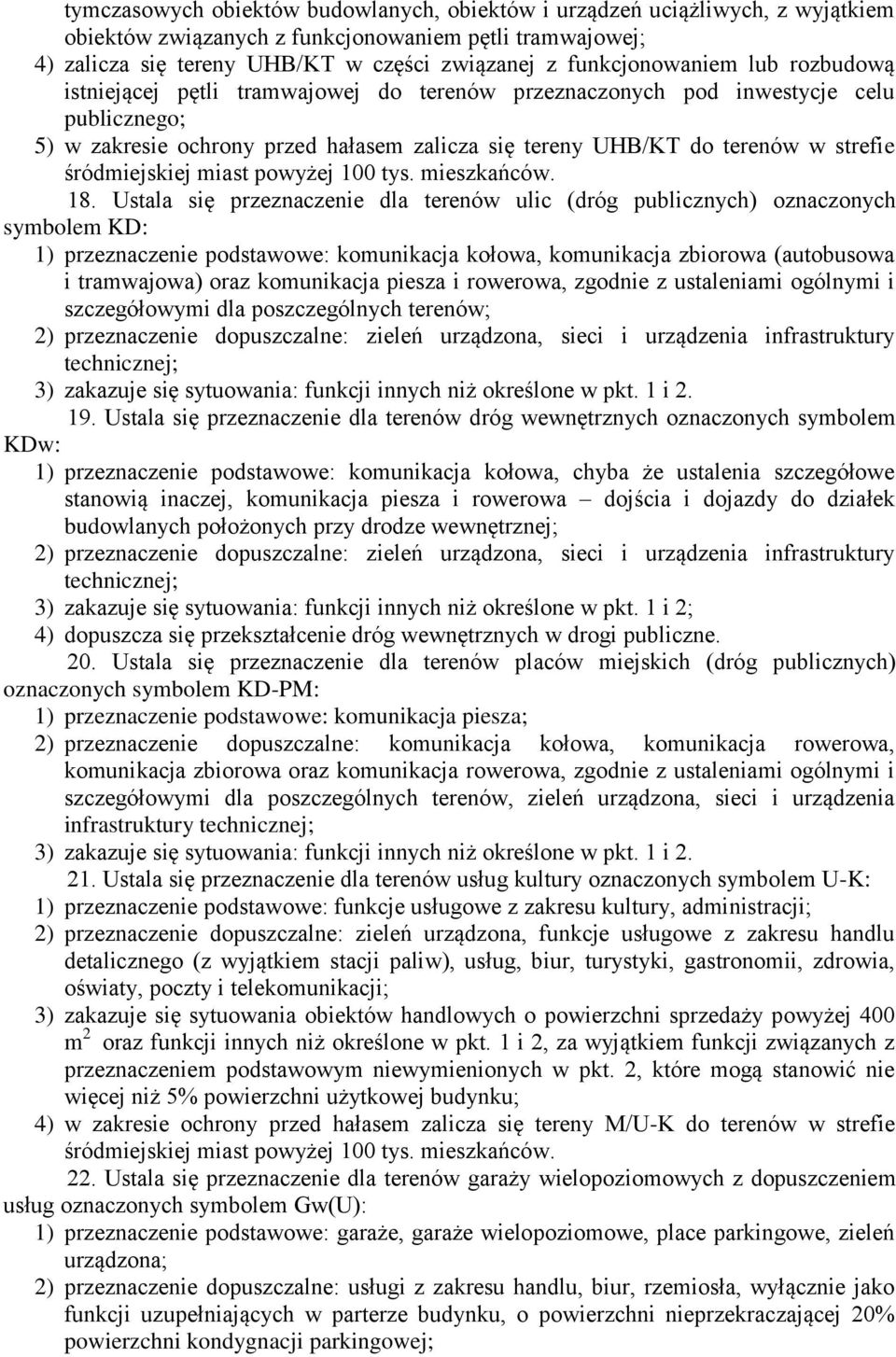 strefie śródmiejskiej miast powyżej 100 tys. mieszkańców. 18.
