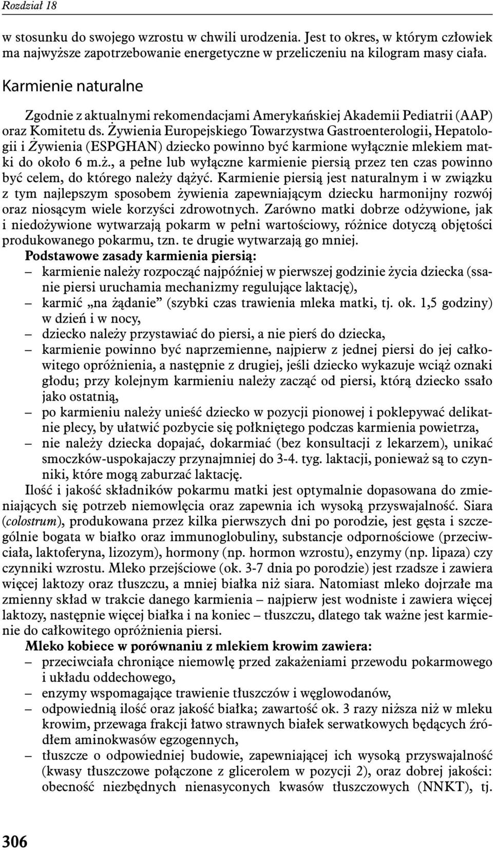 Żywienia Europejskiego Towarzystwa Gastroenterologii, Hepatologii i Żywienia (ESPGHAN) dziecko powinno być karmione wyłącznie mlekiem matki do około 6 m.ż.