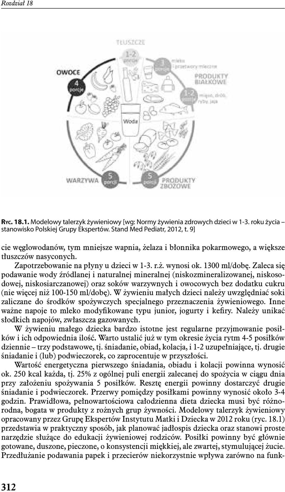 Zaleca się podawanie wody źródlanej i naturalnej mineralnej (niskozmineralizowanej, niskosodowej, niskosiarczanowej) oraz soków warzywnych i owocowych bez dodatku cukru (nie więcej niż 100-150