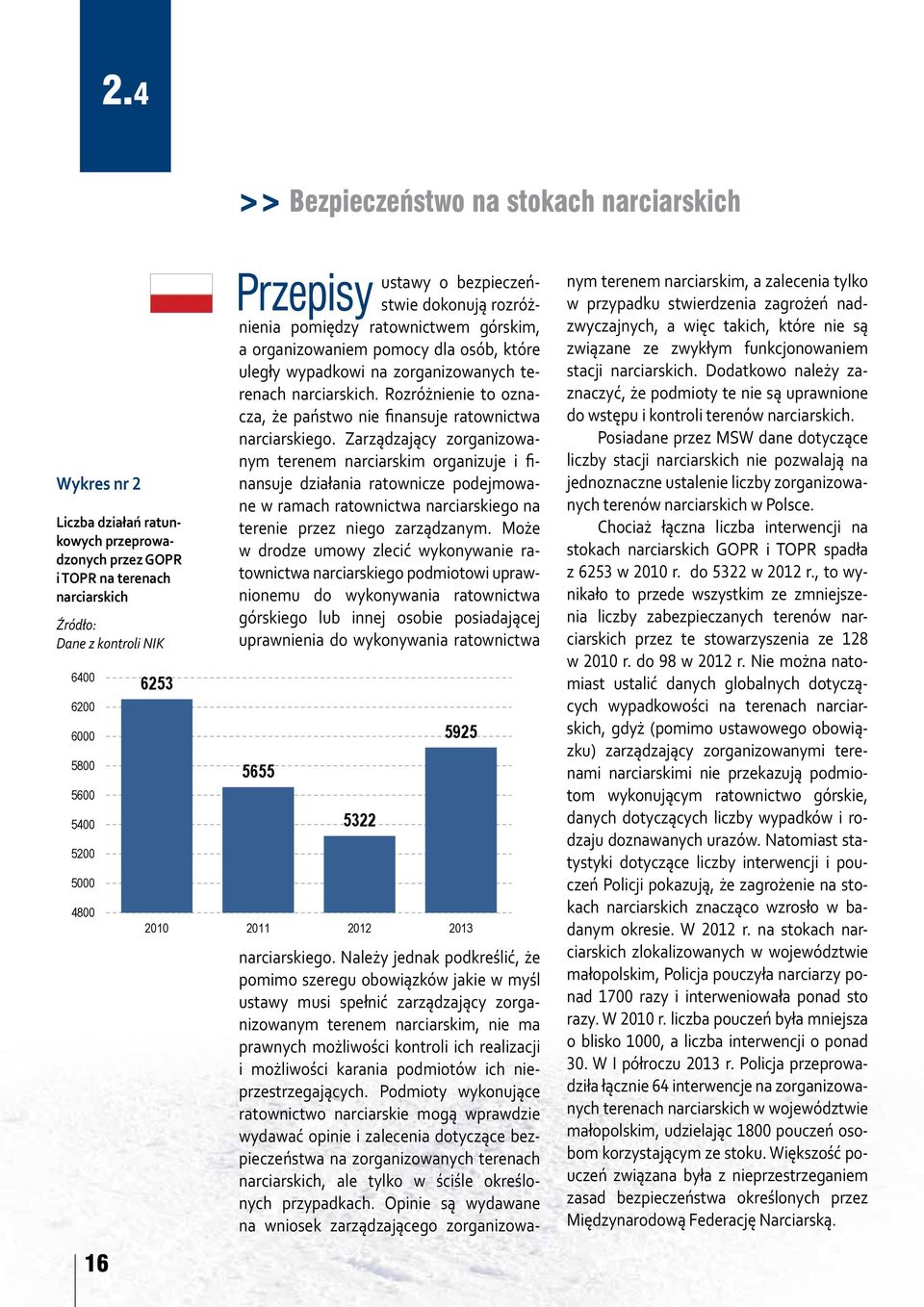 wypadkowi na zorganizowanych terenach narciarskich. Rozróżnienie to oznacza, że państwo nie finansuje ratownictwa narciarskiego.